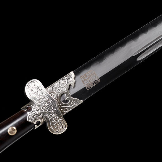 黑金古刀 直刃 汉唐刀剑 花纹钢唐横刀剑 龙泉沈广隆宝剑一体刀剑 收藏传统刀剑 未开刃 商品图3