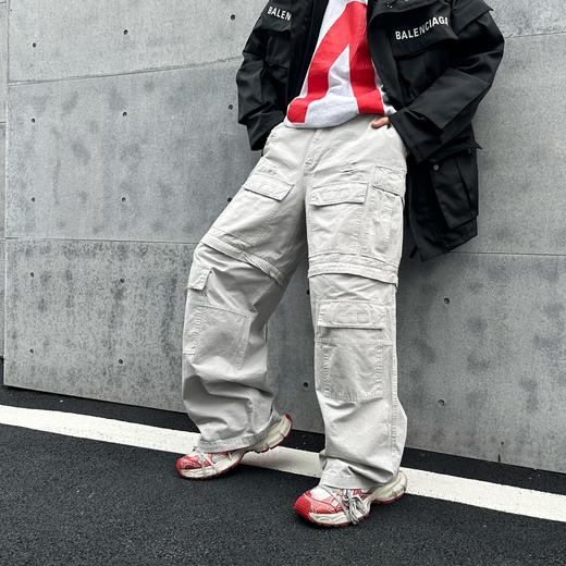 B家 新款水泥灰 可拆线多口袋工装长裤 全手工做旧磨破(JN) 商品图0