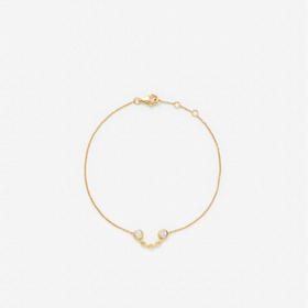 订购8周到｜Yvonne Leon-sourire diamants or jaune-独立之光 微笑 灰钻 手链［法国设计师］