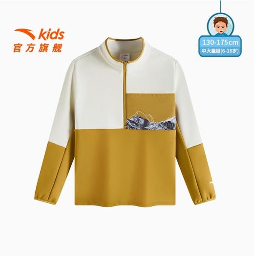 安踏儿童男大童针织套头衫2025春新款舒适保暖中大童加绒立领卫衣352516720N 商品图1