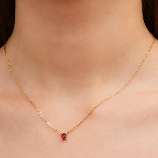 订购8周到｜Yvonne Leon-rubis pm or jaune-独立之光 红宝石 椭圆形 项链［法国设计师］ 商品图1