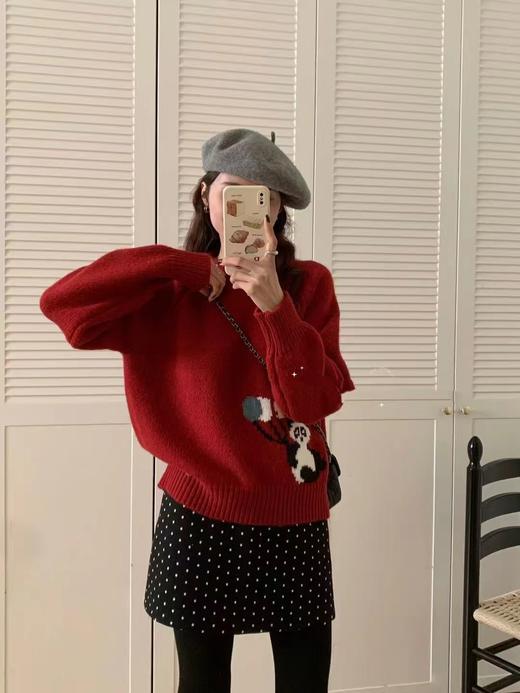 【YW】无忧购韩系ins百搭气球小熊卡通可爱圆领针织衫86103（截单后7天发货) 商品图4