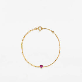 北京仓｜Yvonne Leon-coeur rose pm or jaune-独立之光 玫瑰心 红柱石 手链［法国设计师］