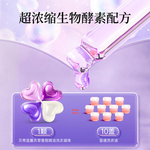 蔬果园贝蒂蓝薰衣草香氛4D洗衣凝珠（浓缩强效型）-10g*52颗*1盒+蔬果园贝蒂蓝薰衣草香水洗衣凝珠-8g*10颗（袋装）*5袋 商品图4