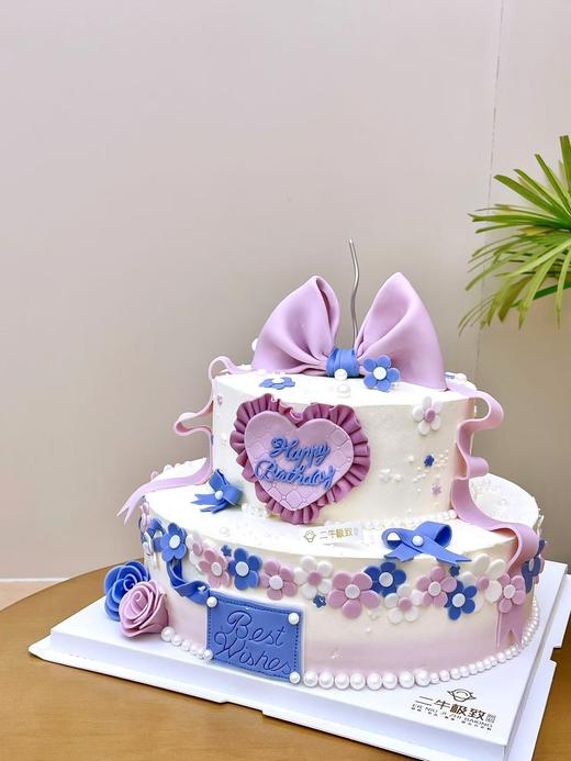 双层定制-翻糖蝴蝶结蛋糕 商品图2