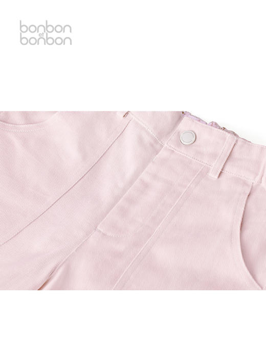 杏粉色牛仔阔腿裤 商品图3