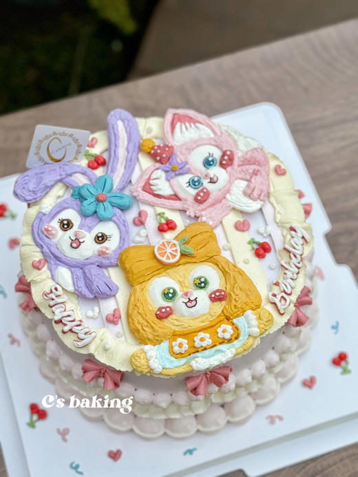 #复古风  #迪士尼星黛露 玲娜贝儿 饼饼 公主/梦幻场景/小仙女最爱 忌廉蛋糕（默认自提，收费配送请联系客服） 商品图1