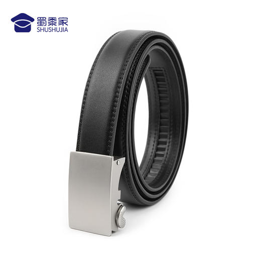 【白扣头牛皮腰带】男士自动扣快速穿脱皮腰带 牛皮带身柔韧耐折防断耐用 商品图1