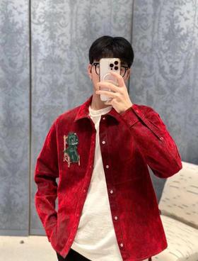 D家 弹幕植绒CD章仔 牛仔翻领外套（JN）