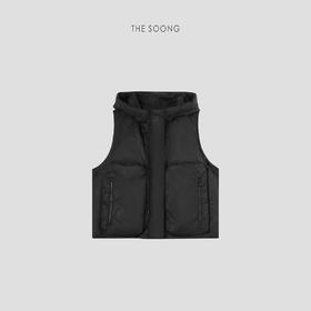 THESOONG"轻暖廓形"重磅90白鹅绒御寒舒适连帽马甲羽绒外套HDYRF5693