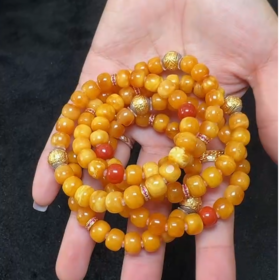 菲菲珠宝好*S925蜜蜡单圈手串约8-9mm-多样性发一