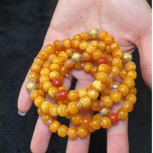 菲菲珠宝好*S925蜜蜡单圈手串约8-9mm-多样性发一 商品图0