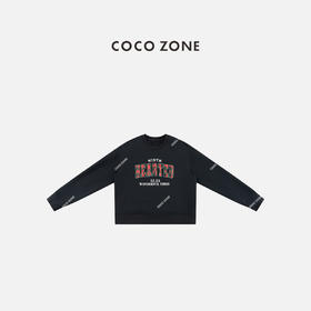 COCO ZONE 冬季加绒字母贴布绣花保暖长袖卫衣CC2D3147