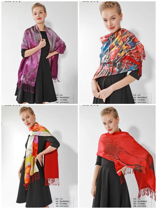 喜得宝 女式 冬款时尚 丝绒喷绘披肩 商品图0