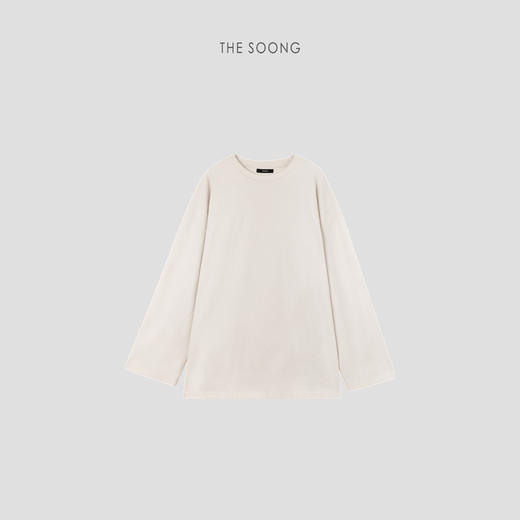 THESOONG"爆炸好穿屁帘T"定染系列极简舒适肌理长袖大版上衣HBTX6124 商品图2