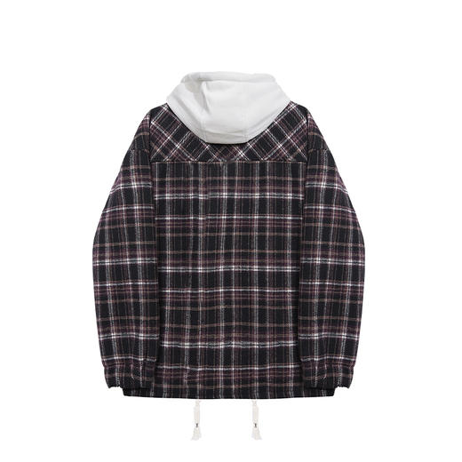 【断码清仓】HX 冬季带帽茄克衫格纹质感C105440012101/02 商品图6