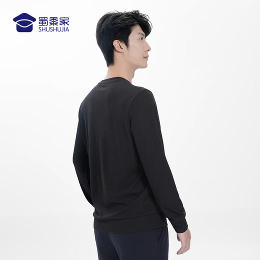 【华夫格高弹长袖T恤】 透气休闲长袖T恤圆领不易变形卫衣打底衫 商品图5