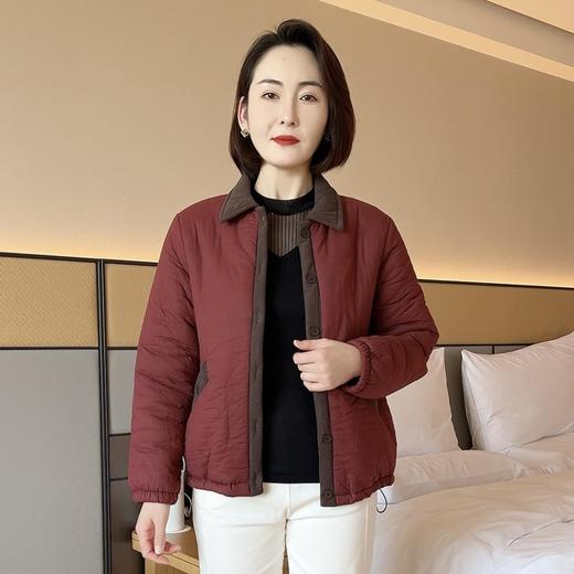 妈妈装冬季2024新款纯色休闲百搭棉服X时尚减龄加绒加厚短款外套 商品图1