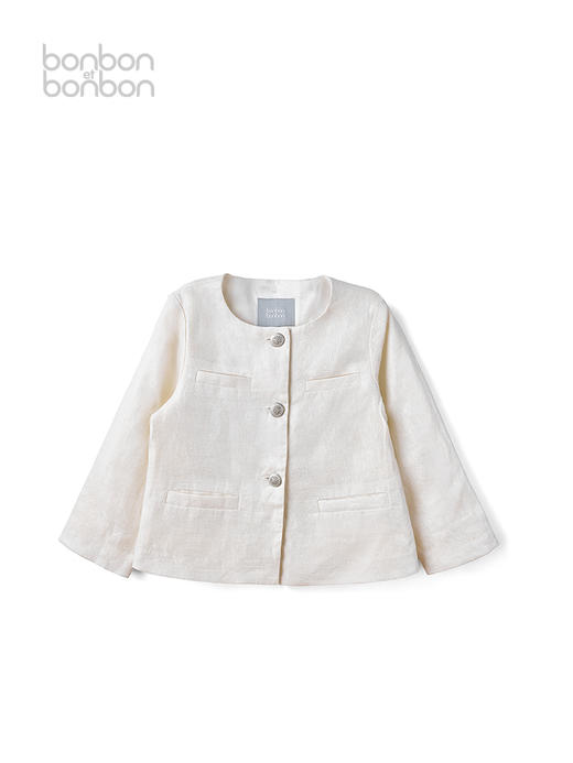 设计感淡银棉麻外套 商品图1