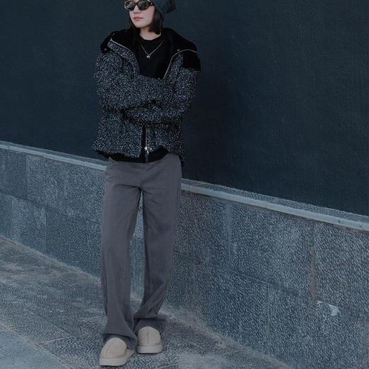 【顺丰包邮】41132 洛诗琳秋冬高腰百搭显瘦阔腿直筒裤女58261 商品图2