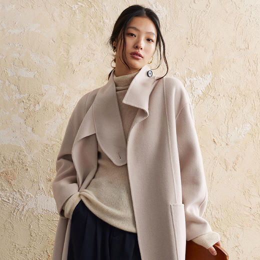 【品牌优选】璞宿PUSU  羊毛围脖领双面呢大衣 53722 商品图3