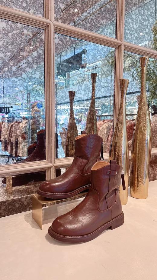 【门店同款】ENJOY冬季手抓纹英伦风短筒靴 159751404 商品图0