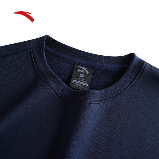 安踏（ANTA）加绒保暖套头卫衣男士冬季新款纯色简约运动服上衣152447729N 商品图4