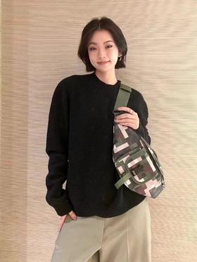 驴家 满身弹幕刺绣圆领毛衣（JN）