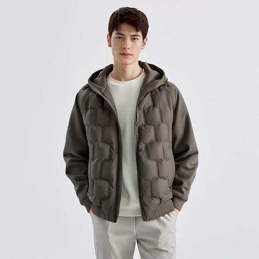 罗蒙秋冬季时尚拼接连帽男士羽绒服保暖舒适羽绒服男休闲基础百搭男士外套 商品图2