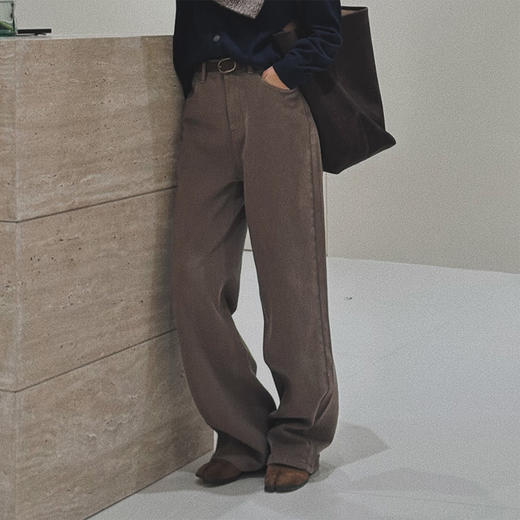 【顺丰包邮】41132 洛诗琳秋冬高腰百搭显瘦阔腿直筒裤女58261 商品图0
