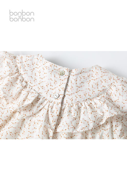 樱花粉荷叶边长袖连衣裙 商品图4