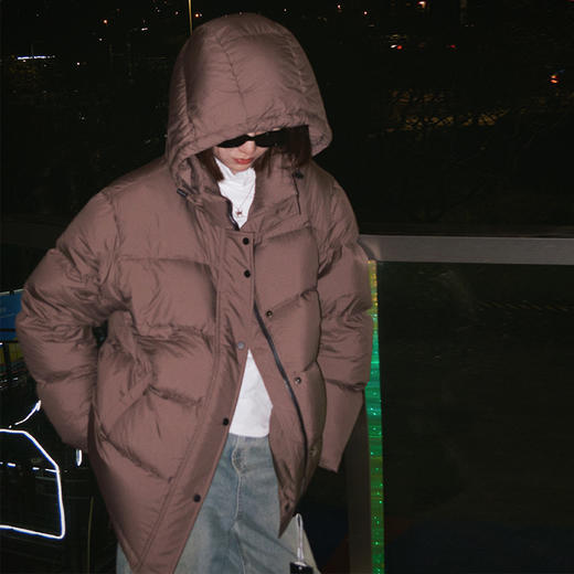 【顺丰包邮】42403 洛诗琳秋冬加厚90白鹅绒连帽羽绒服男女同款3211 商品图1