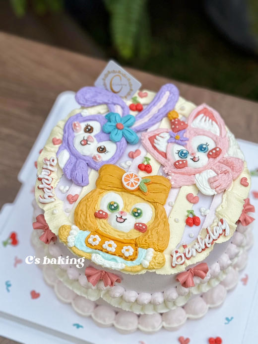 #复古风  #迪士尼星黛露 玲娜贝儿 饼饼 公主/梦幻场景/小仙女最爱 忌廉蛋糕（默认自提，收费配送请联系客服） 商品图0