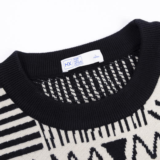 【断码清仓】HX 冬季圆领毛衫撞色S107444212101 商品图7