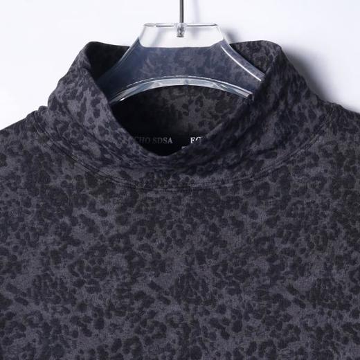 秋冬季新款时尚个性美式立体提花半高领长袖T恤百搭复古套头上衣 商品图2