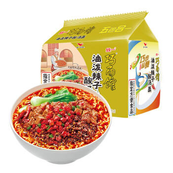 统一 巧面馆油泼辣子酸汤面 110g袋面*5袋 五连包新老包装随机发货 /粮油调味 /方便食品 /方便面 商品图4