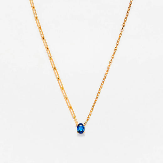 订购8周到｜Yvonne Leon-saphir bleu pm or jaune-独立之光 蓝宝石 椭圆形 项链［法国设计师］ 商品图1