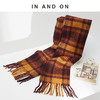 IN AND ON 英伦时光 磨毛格纹流苏围巾披肩 54984 商品缩略图2