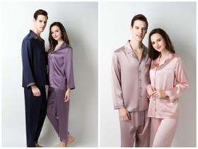 喜得宝 绣花情侣上下套桑蚕丝素绉缎