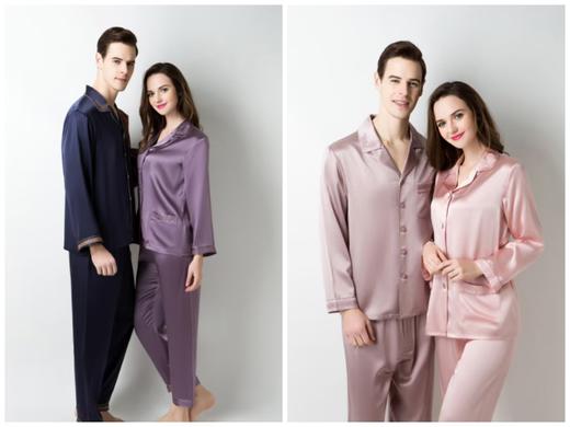 喜得宝 绣花情侣上下套桑蚕丝素绉缎 商品图0