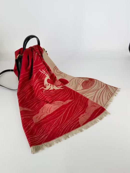 喜得宝真丝披肩100%桑蚕丝剪花工艺双面异色蚕丝保暖厚款披肩围巾丝绒长巾秋冬季保暖百搭 商品图1