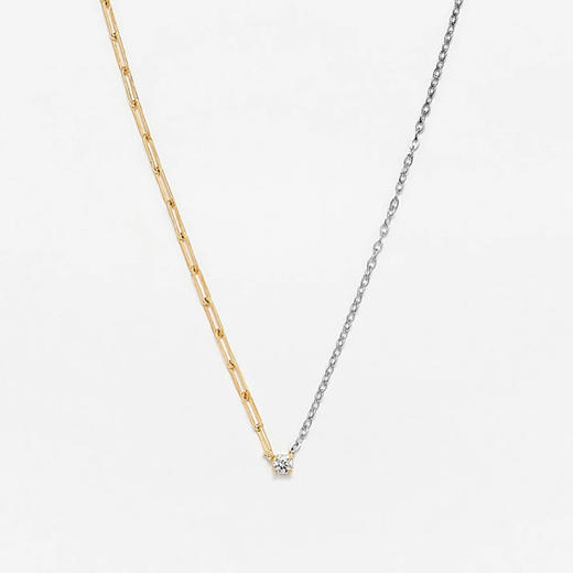 订购8周到｜Yvonne Leon-diamant rond pm 2 ors-独立之光 双色金 圆钻 项链［法国设计师］ 商品图0
