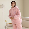 芬腾秋冬季睡衣女三层夹棉加绒加厚保暖舒适连帽可外穿家居服套装 商品缩略图2