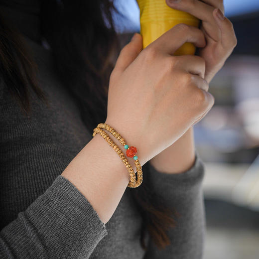 星月菩提双圈手串 配雕刻南红金刚杵精致百搭双旦节礼物 醍醐原创国庆饰品 商品图3