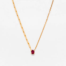 订购8周到｜Yvonne Leon-rubis pm or jaune-独立之光 红宝石 椭圆形 项链［法国设计师］