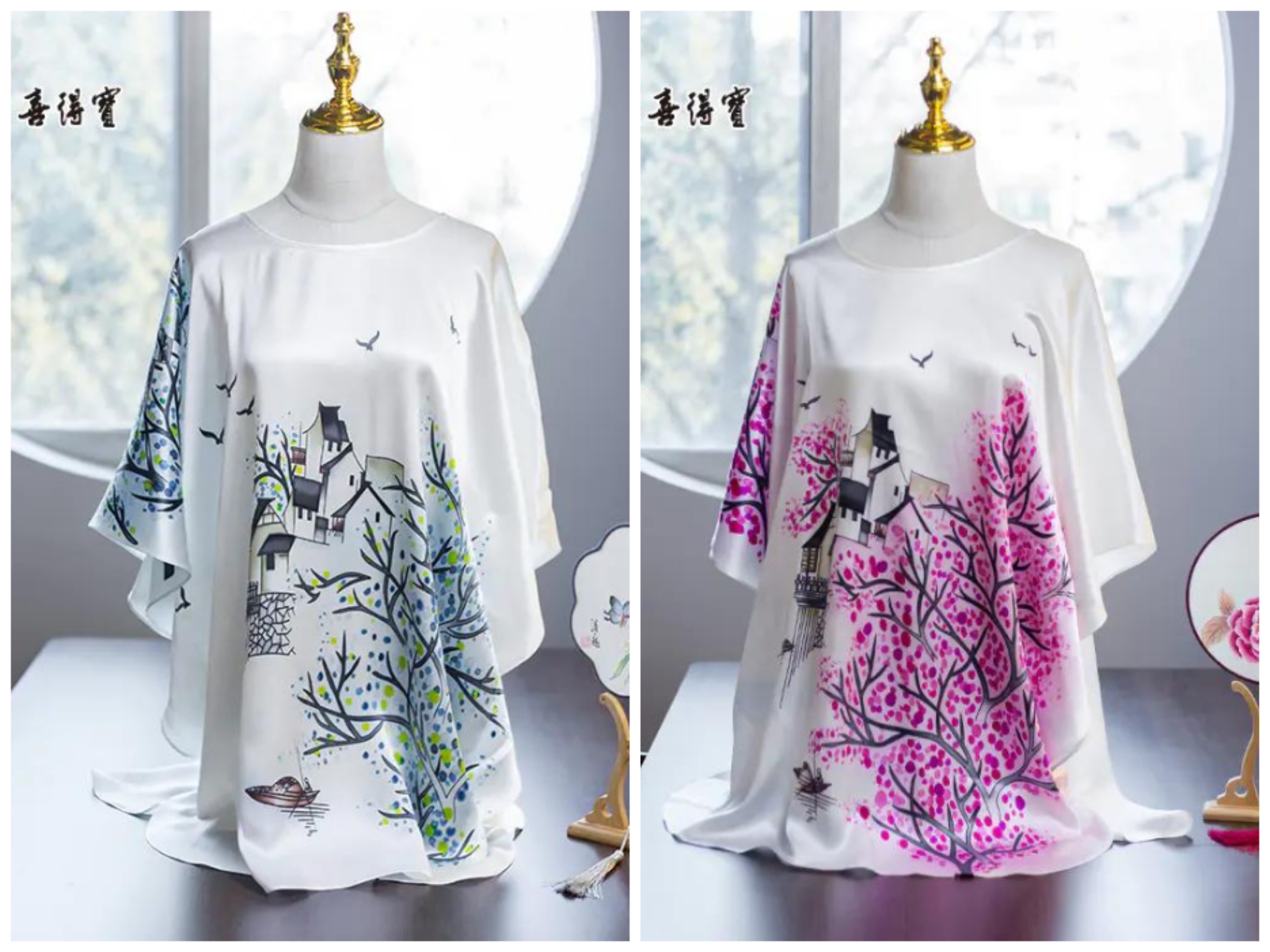 非遗技艺  知春 手绘蝙蝠衫