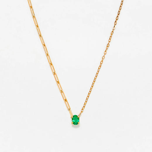 北京仓｜Yvonne Leon-émeraude pm or jaune-独立之光 祖母绿 椭圆形 项链［法国设计师］ 商品图0