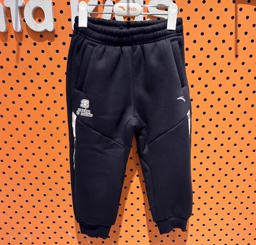 安踏童装24年冬季新款男小童羊羔绒加厚绒宽松运动长裤352519728N 商品图1
