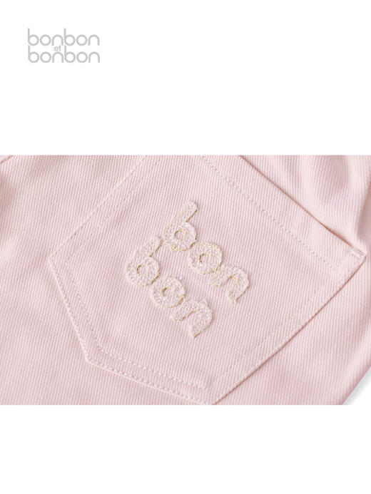 杏粉色牛仔阔腿裤 商品图2