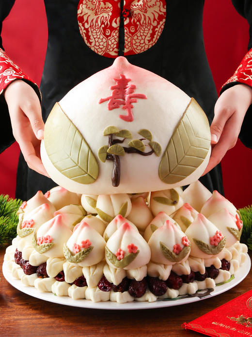 御茶膳房老人长辈生日寿桃寿辰祝寿礼品北方北京特色寿桃生日礼物蛋糕预定（新品）益寿延年 商品图1